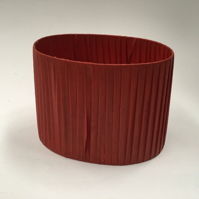 LAMPSHADE, 1950s Oval (Small) - Red Ribbon